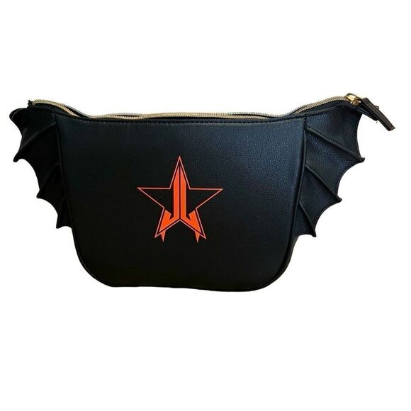 NWT Jeffree Star Black Bat Wing Cosmetic Bag – Makeup Pouch – 13x6x3 - Picture 1 of 3